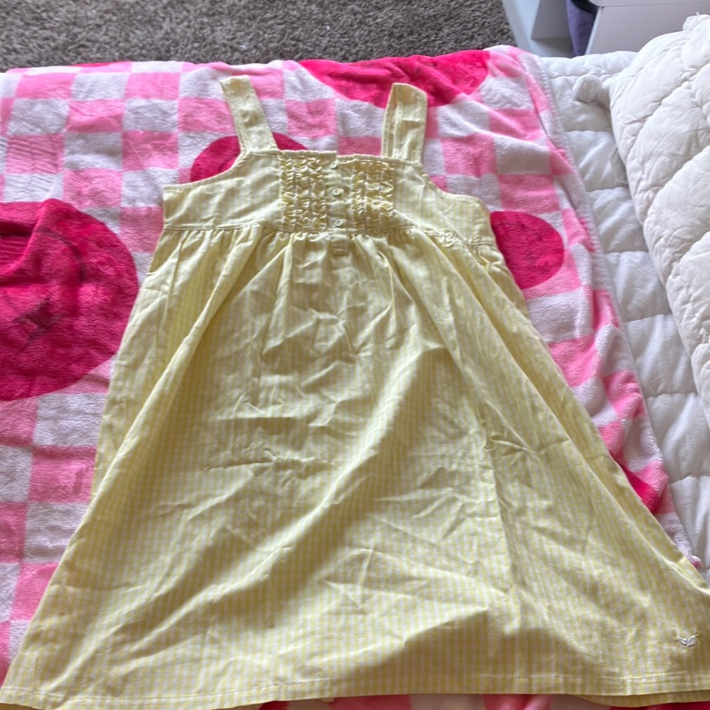 Girls petite plume yellow gingham charlottes nightgown